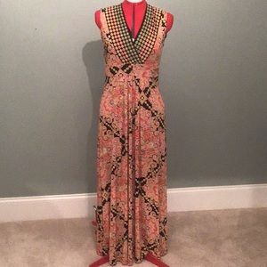 Dress, maxi in printed stretch jersey